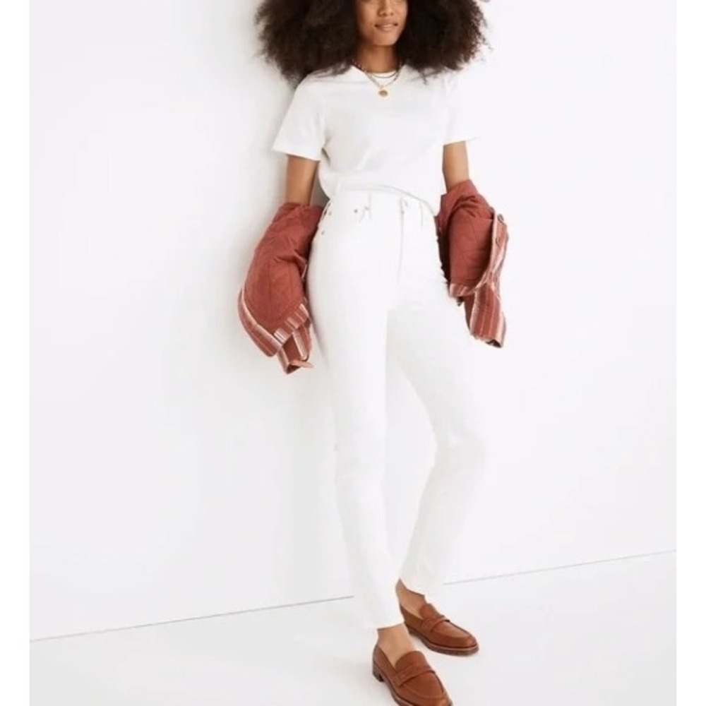 Madewell The Perfect Vintage Jean‎ High Rise Tapered White Denim Size 25 NWT